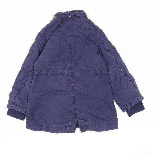 H&M Girls Blue Basic Coat Coat Size 3-4 Years Zip - All is Love