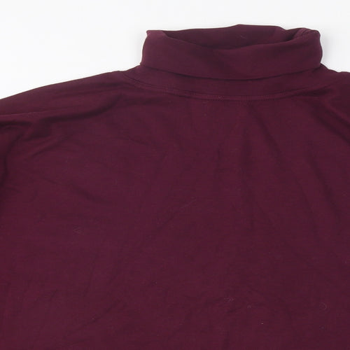 Country Trader Mens Purple Polyester T-Shirt Size XL Roll Neck