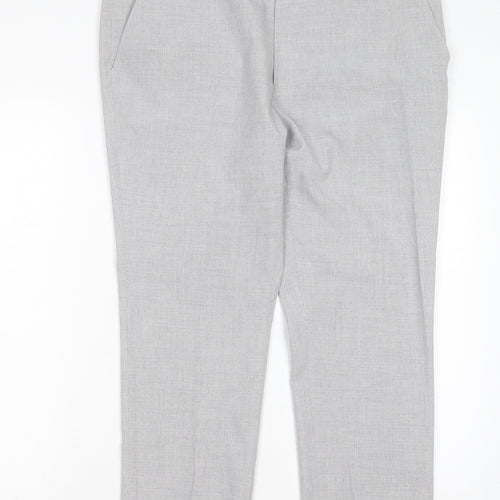 NEXT Mens Grey Polyester Trousers Size 36 in L29 in Regular Button - Short Leg