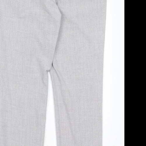 NEXT Mens Grey Polyester Trousers Size 36 in L29 in Regular Button - Short Leg