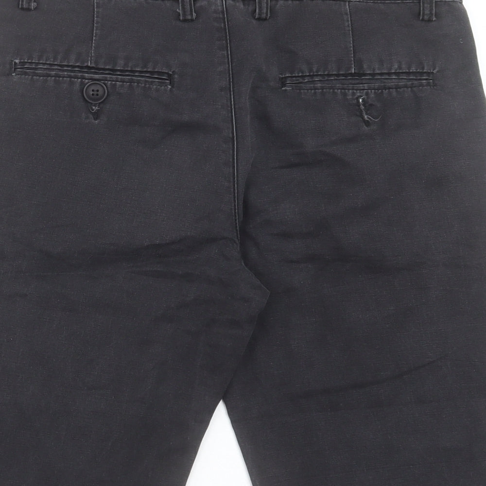 Motor Mens Black Cotton Bermuda Shorts Size 32 in L12 in Regular Button
