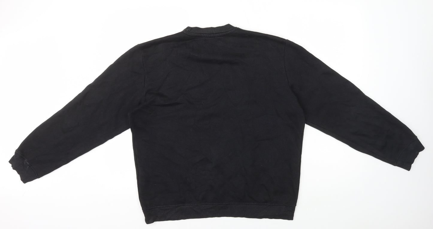 Boohoo Mens Black Cotton Pullover Sweatshirt Size XS