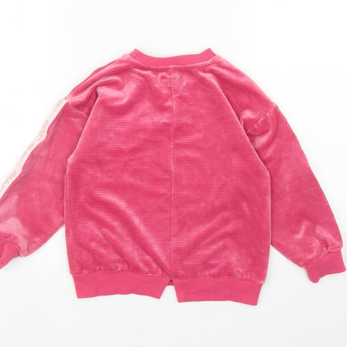Primark Girls Pink Polyester Pullover Sweatshirt Size 5-6 Years Pullover - Heart
