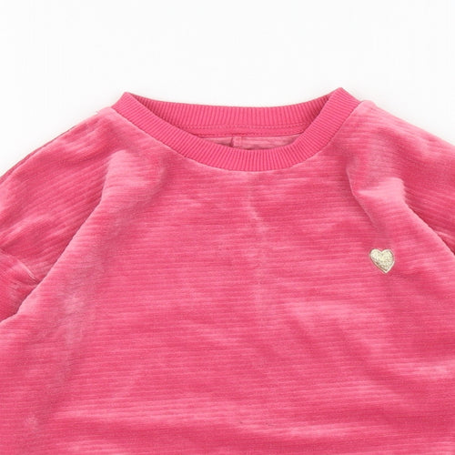 Primark Girls Pink Polyester Pullover Sweatshirt Size 5-6 Years Pullover - Heart