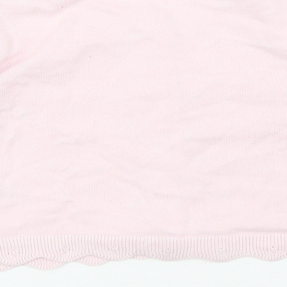 Matalan Girls Pink Round Neck Cotton Cardigan Jumper Size 2-3 Years Button