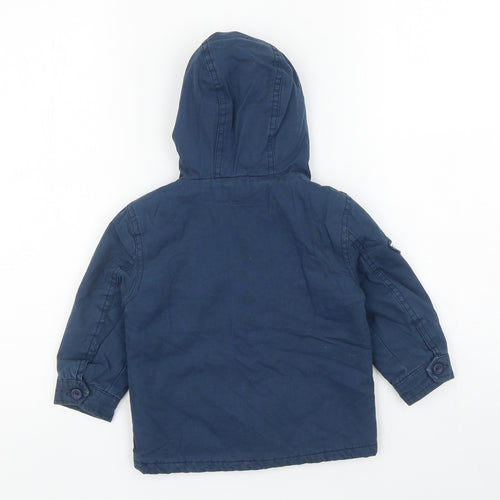 Lupilu Boys Blue Military Jacket Coat Size 12-18 Months Hook & Loop - Cherokee