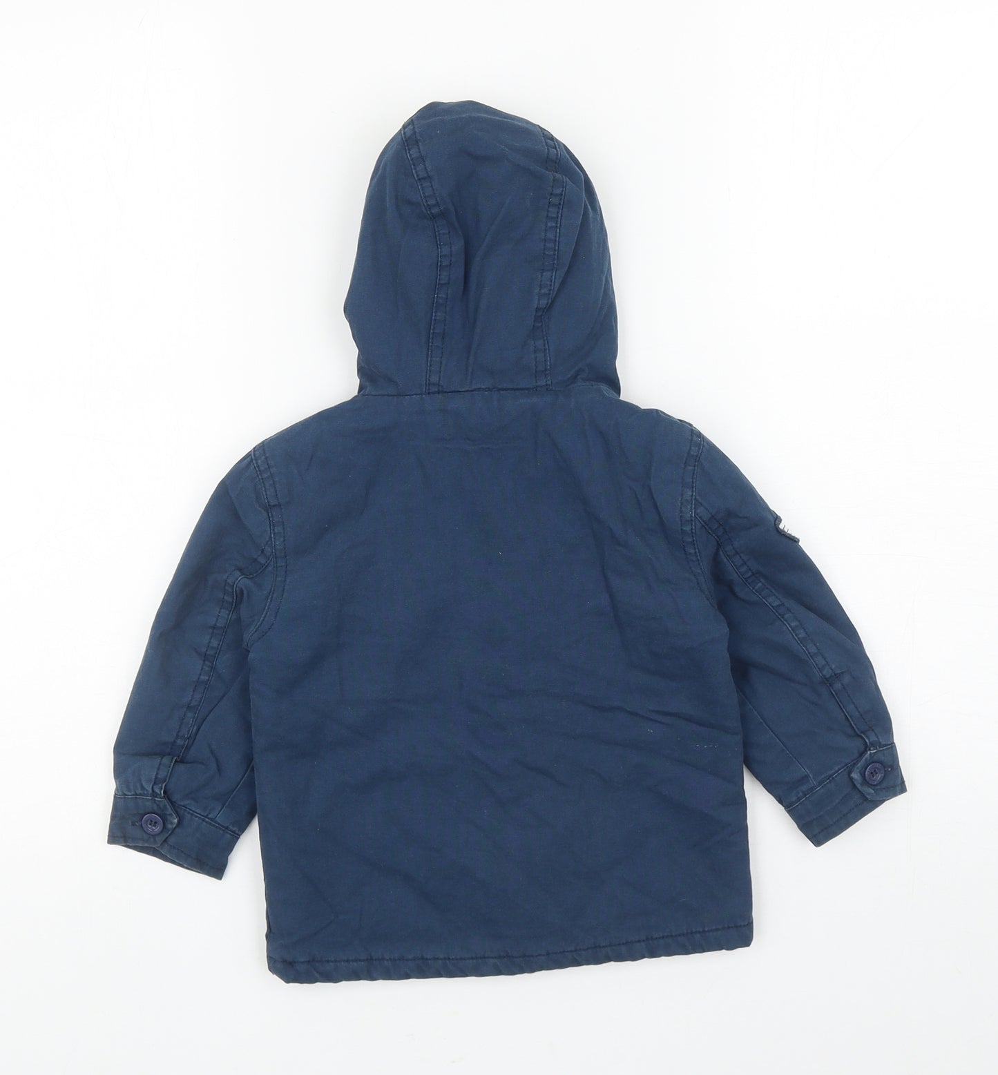 Lupilu Boys Blue Military Jacket Coat Size 12-18 Months Hook & Loop - Cherokee