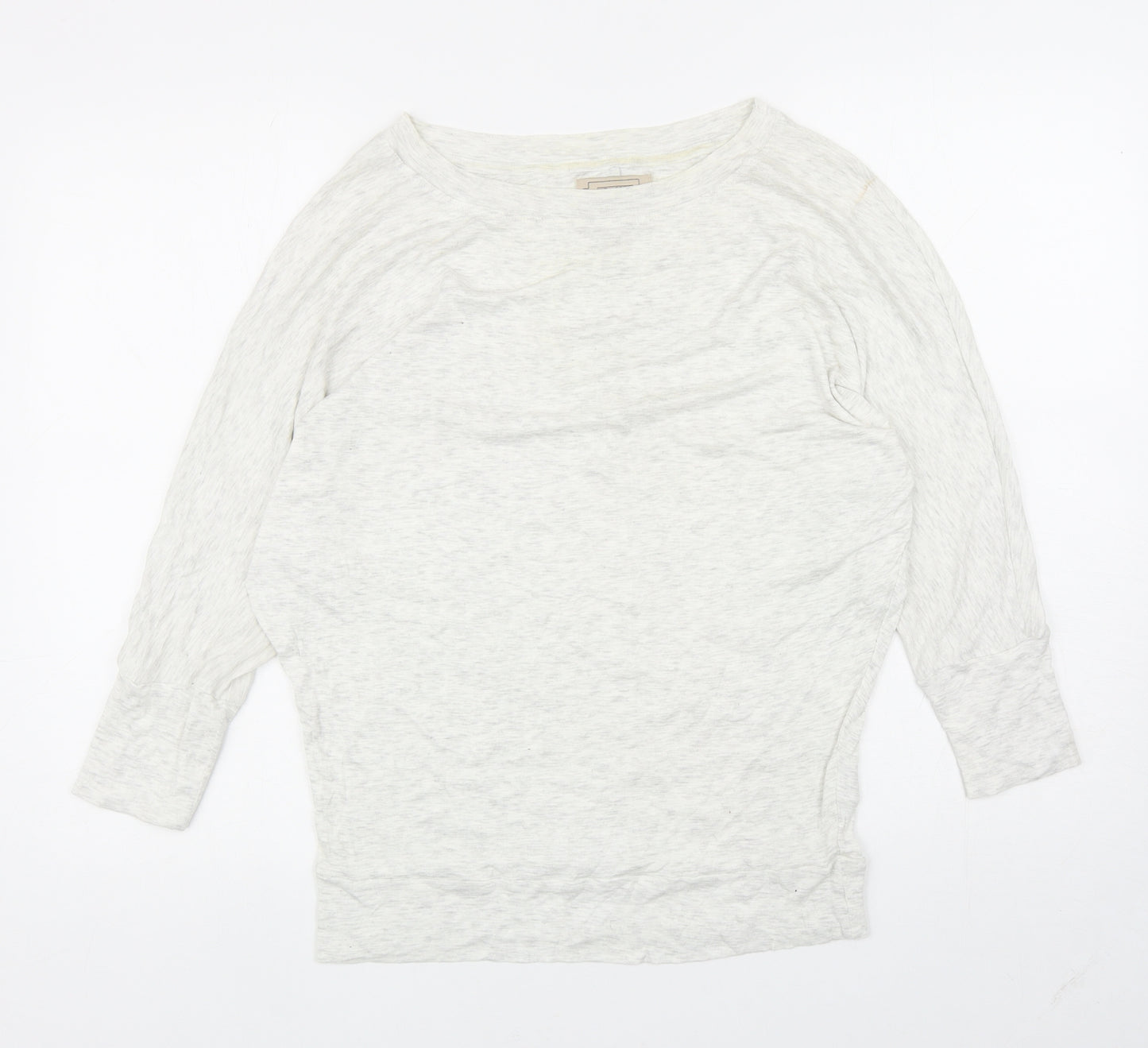 Arabella & Addison Womens Ivory Cotton Basic T-Shirt Size L Boat Neck