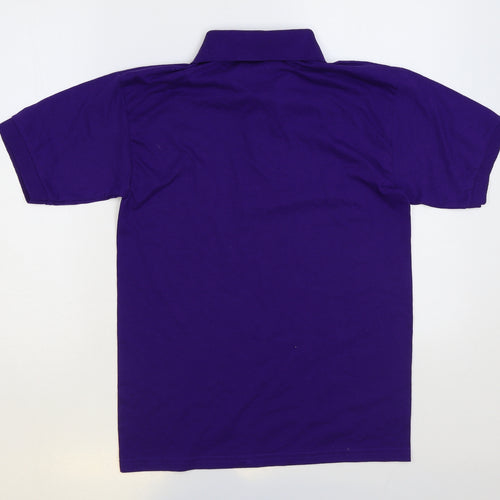 Gildan Mens Purple Cotton Polo Size S Collared Button