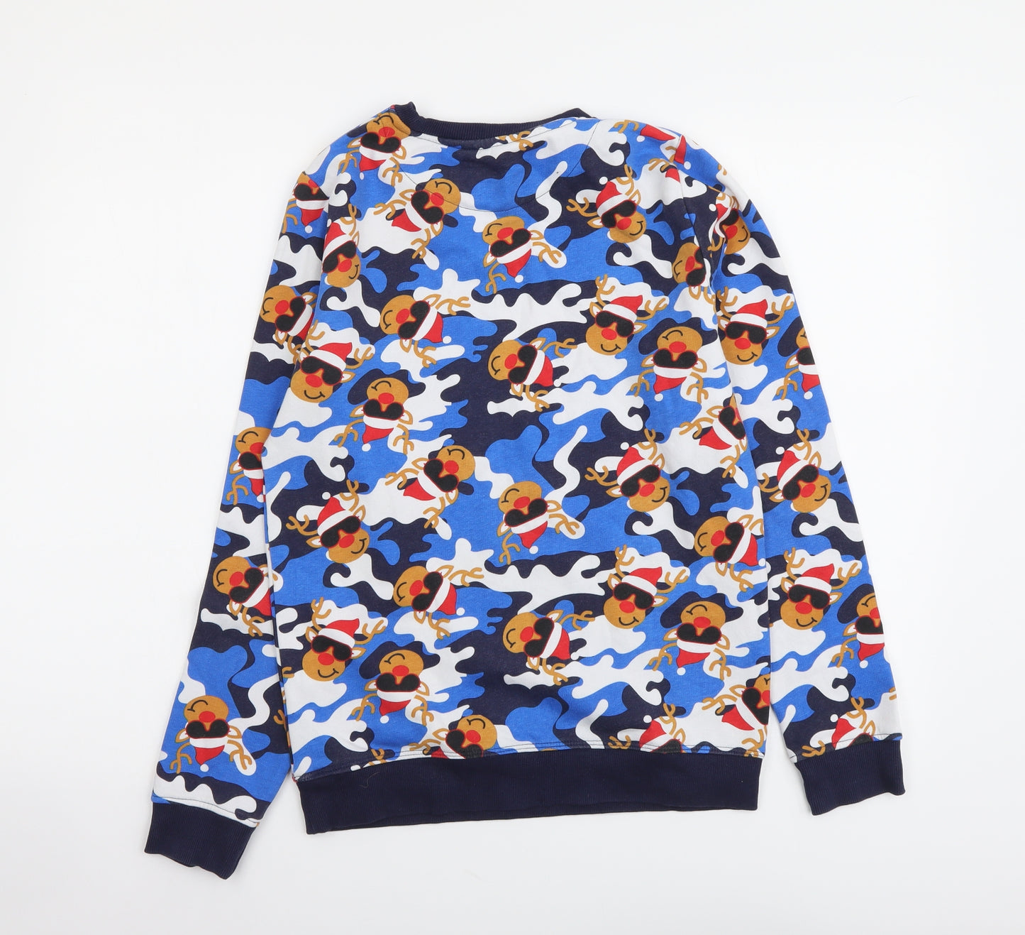 PEP&CO. Boys Blue Camouflage Polyester Pullover Sweatshirt Size 12-13 Years Pullover - Reindeer