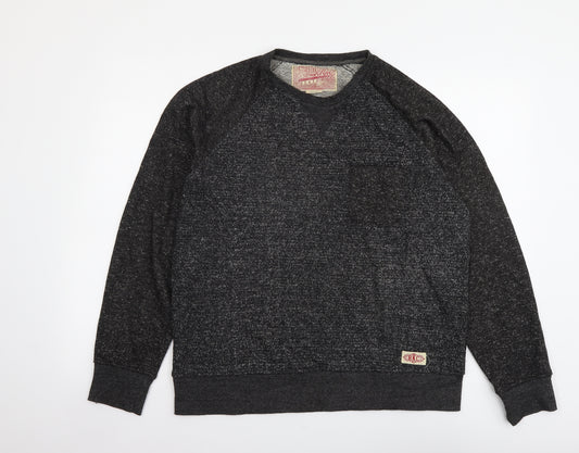 Trademark Mens Grey Cotton Henley Sweatshirt Size L