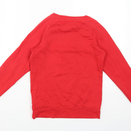 Primark Girls Red Round Neck Cotton Pullover Jumper Size 11-12 Years Pullover