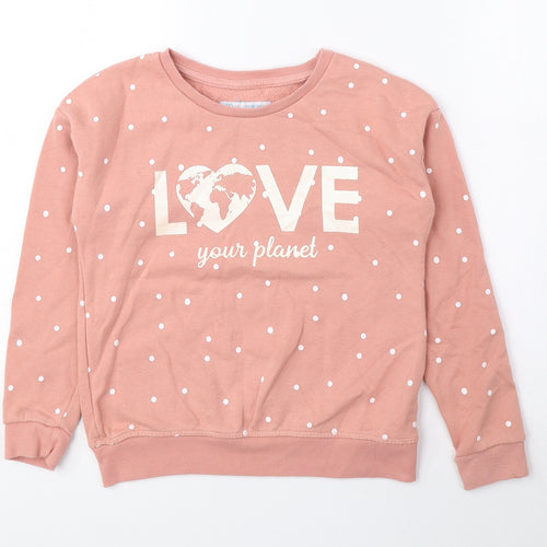 Primark Girls Pink Cotton Pullover Sweatshirt Size 8-9 Years Pullover - Love Your Planet