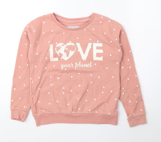 Primark Girls Pink Cotton Pullover Sweatshirt Size 8-9 Years Pullover - Love Your Planet
