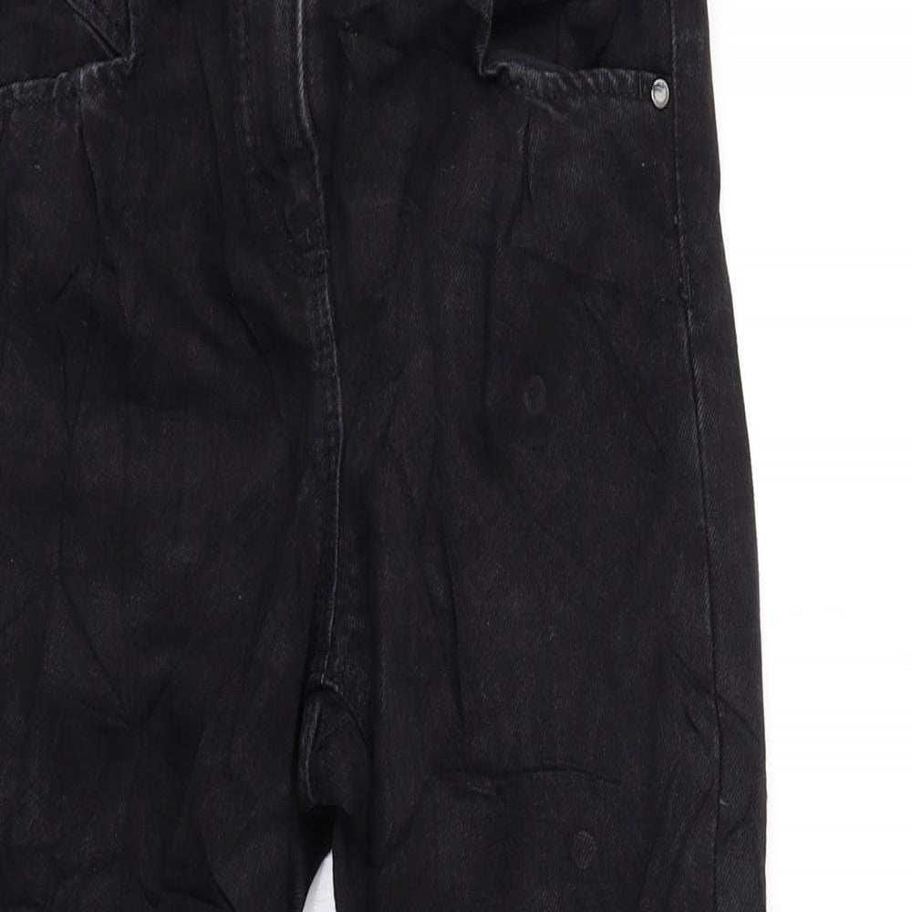 NEXT Girls Black 100% Cotton Tapered Jeans Size 8 Years Regular Zip