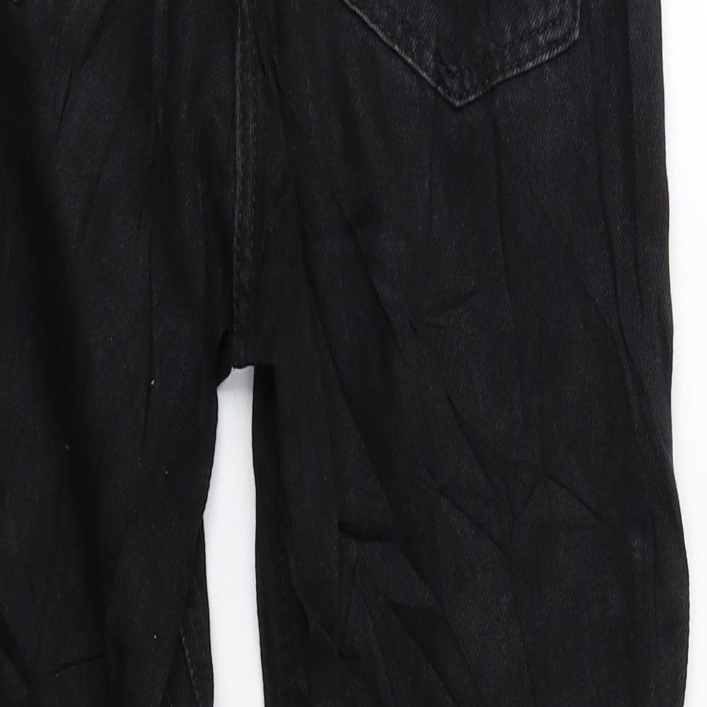 NEXT Girls Black 100% Cotton Tapered Jeans Size 8 Years Regular Zip