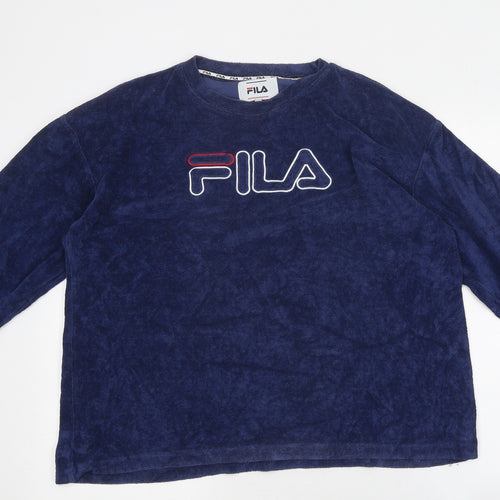 FILA Mens Blue Round Neck Polyester Pullover Jumper Size M