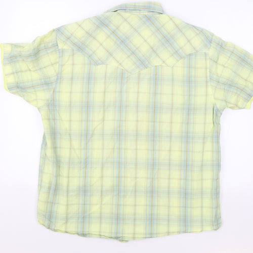 Peter Werth Womens Yellow Plaid 100% Cotton Basic Button-Up Size S Collared