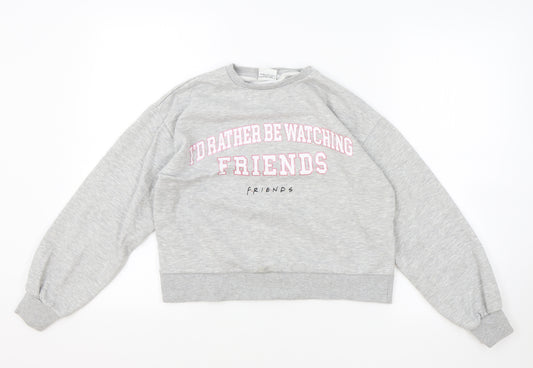 Primark Girls Grey Cotton Pullover Sweatshirt Size 12-13 Years Pullover - Friends