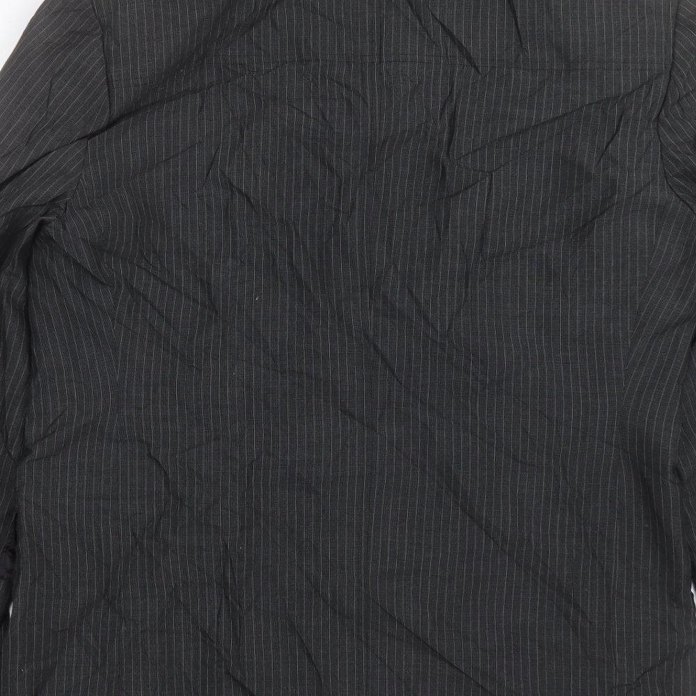 Kit Mens Grey Striped Jacket Blazer Size 40 Button