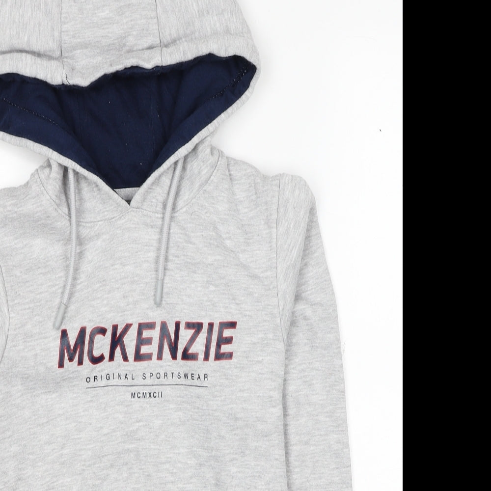 McKenzie Mens Grey Cotton Pullover Hoodie Size XS