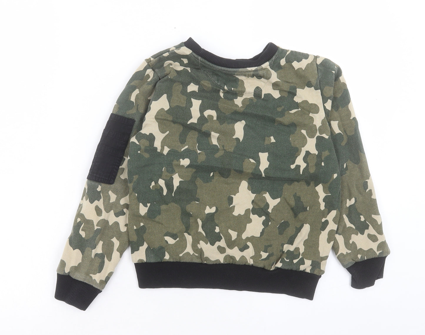 Nutmeg Boys Green Camouflage Cotton Pullover Sweatshirt Size 7-8 Years Pullover