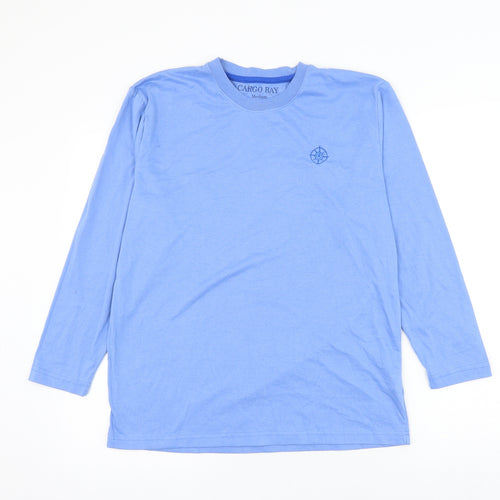 Cargo Bay Mens Blue Cotton T-Shirt Size M Round Neck