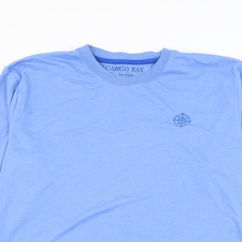 Cargo Bay Mens Blue Cotton T-Shirt Size M Round Neck