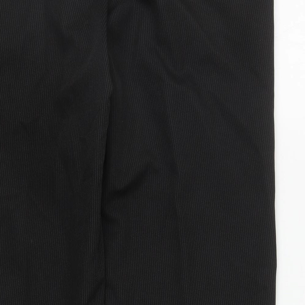 F&F Mens Black Striped Polyester Dress Pants Trousers Size 32 in L29 in Regular Zip