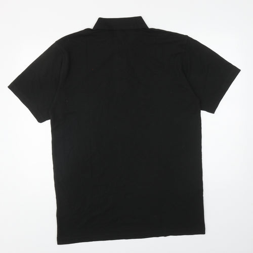 Arco Essentials Mens Black Polyester Polo Size XL Collared Button