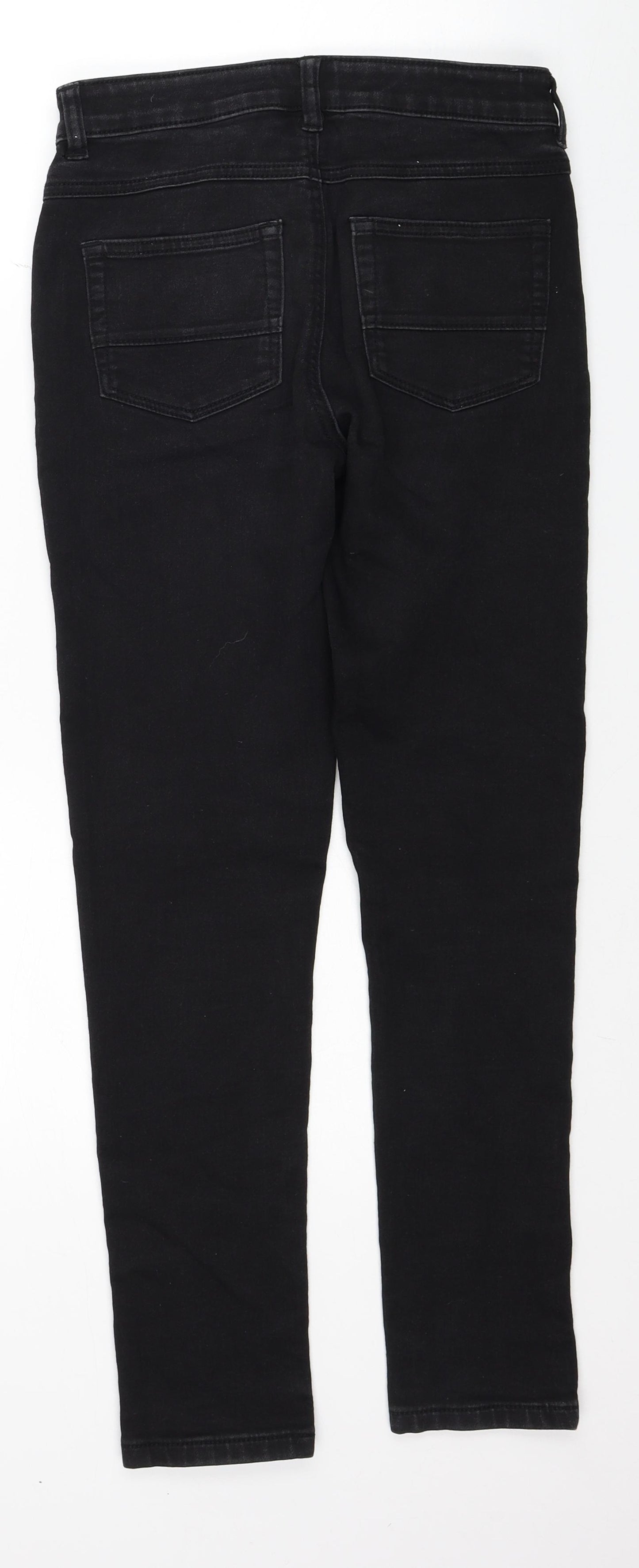 George Girls Black Cotton Skinny Jeans Size 12-13 Years L27 in Regular Zip