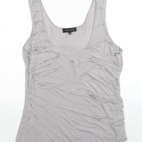 Cable & Gauge Womens Grey Viscose Basic Tank Size 16 Scoop Neck