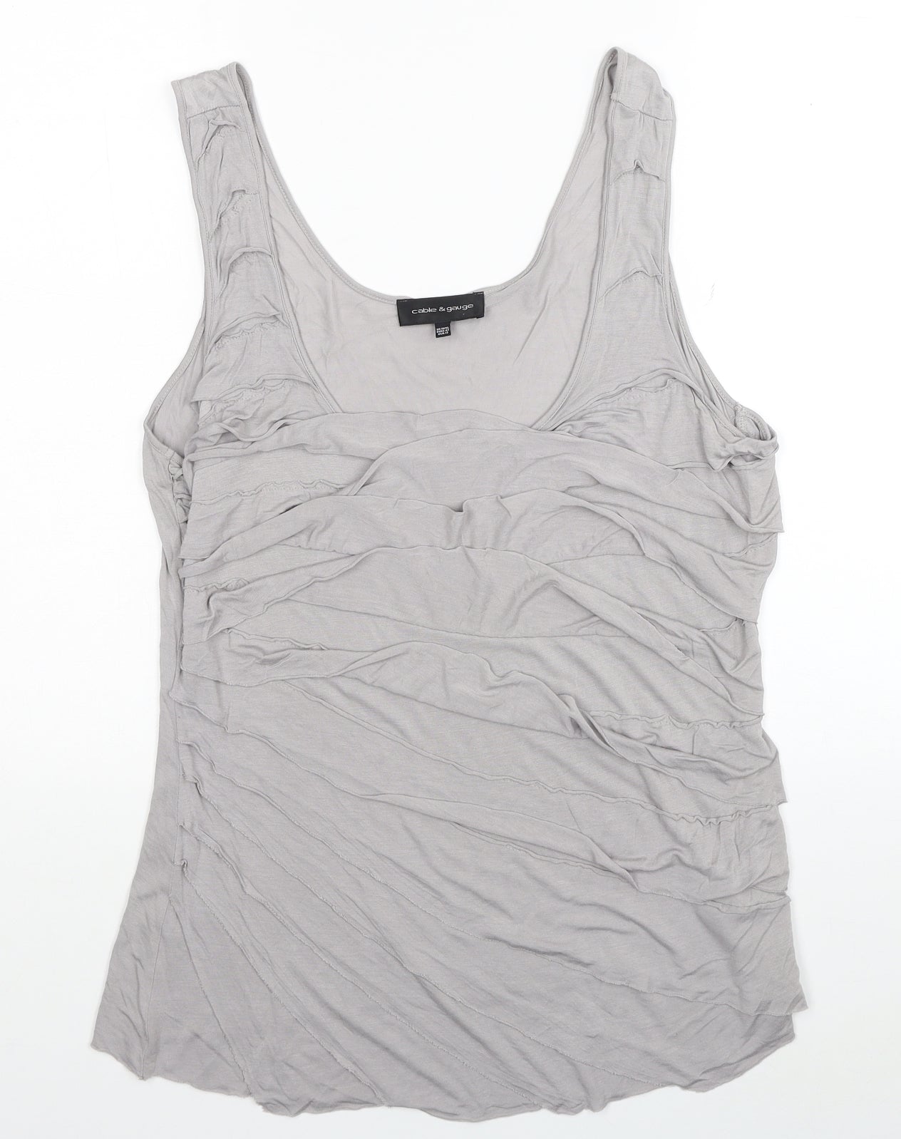 Cable & Gauge Womens Grey Viscose Basic Tank Size 16 Scoop Neck