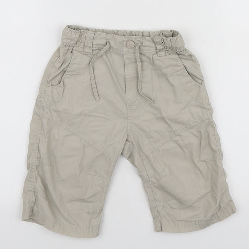 H&M Boys Beige Polyester Cargo Shorts Size 3-4 Years Regular Drawstring