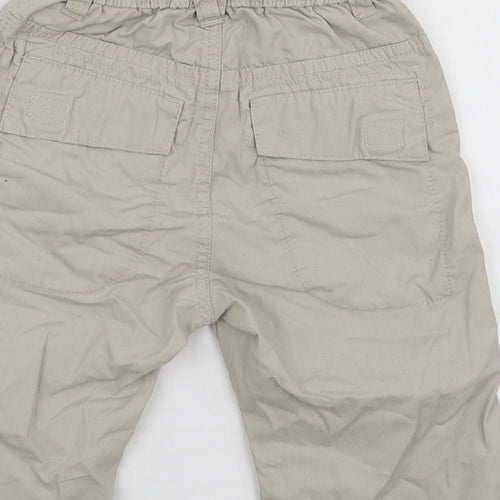 H&M Boys Beige Polyester Cargo Shorts Size 3-4 Years Regular Drawstring