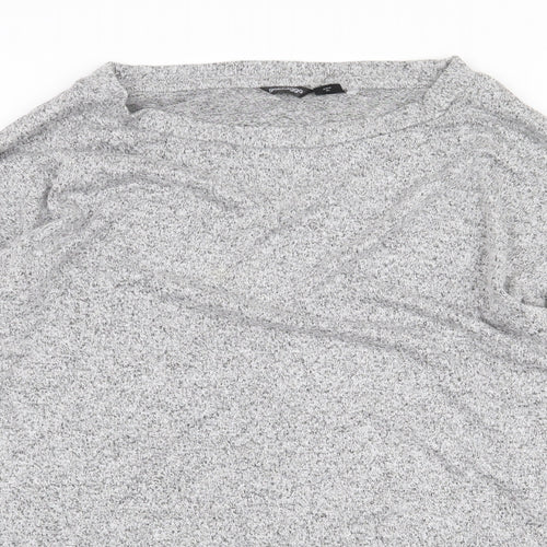 Golddigga Womens Grey Viscose Basic T-Shirt Size 14 Round Neck
