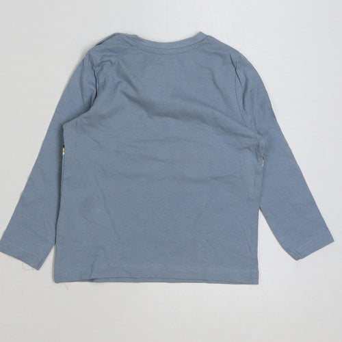 Lupilu Baby Blue Polyester Basic T-Shirt Size 12-18 Months Round Neck Pullover - Wolf
