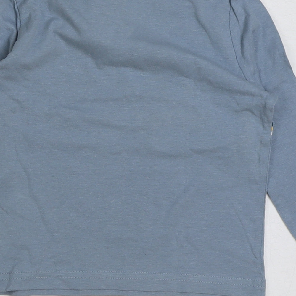 Lupilu Baby Blue Polyester Basic T-Shirt Size 12-18 Months Round Neck Pullover - Wolf