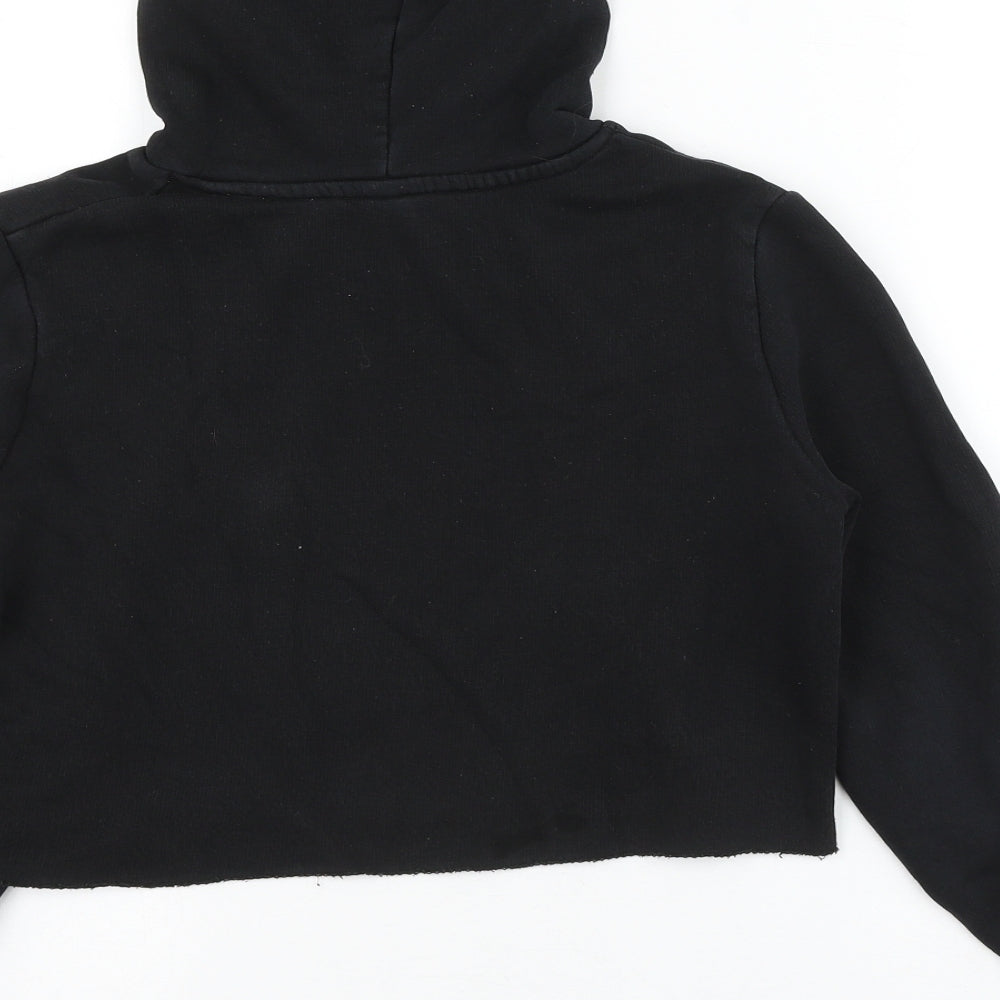 Hype Girls Black Cotton Pullover Hoodie Size 11-12 Years Pullover - Cropped