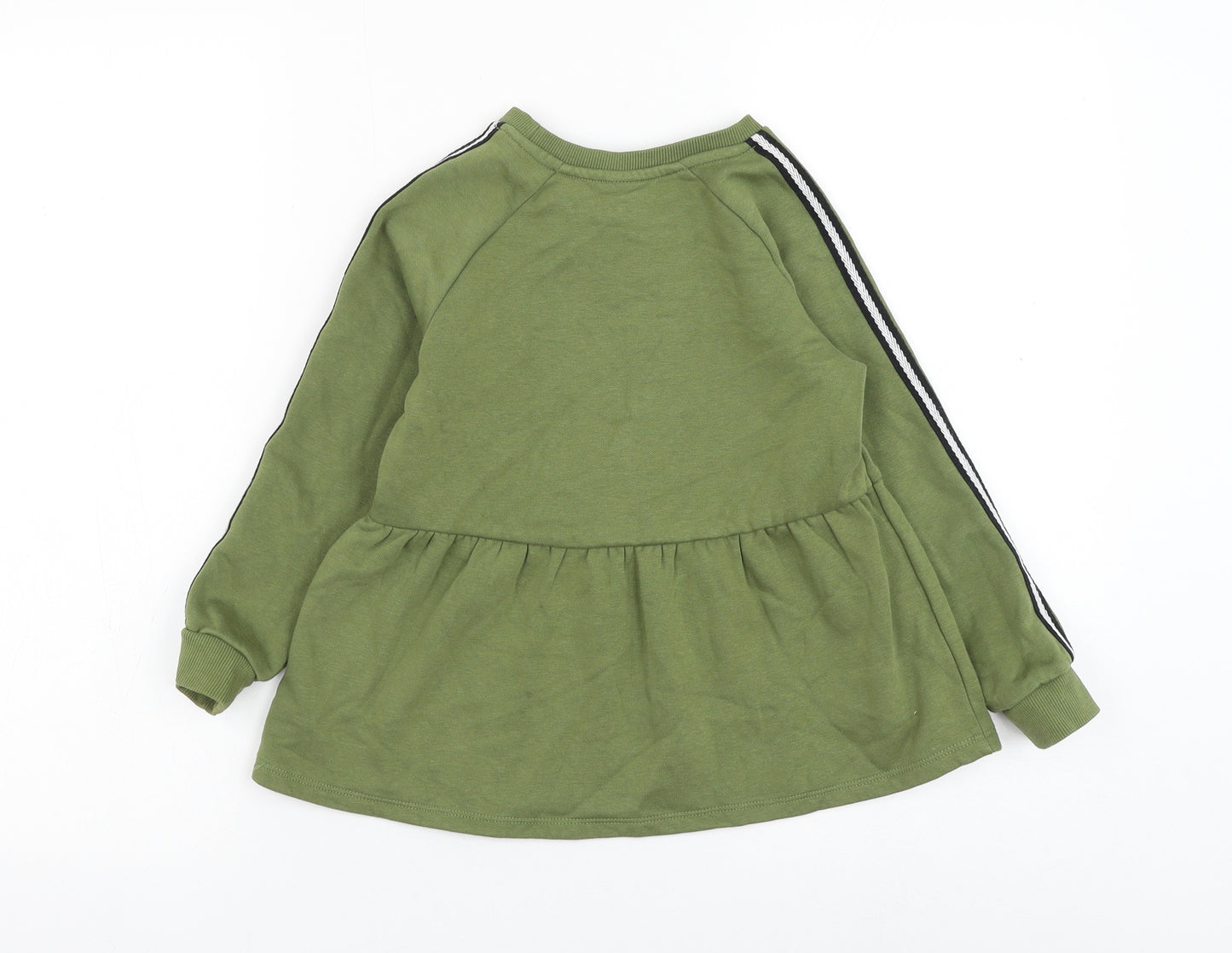 TU Girls Green Cotton Pullover Sweatshirt Size 6 Years Pullover - Heart Detail