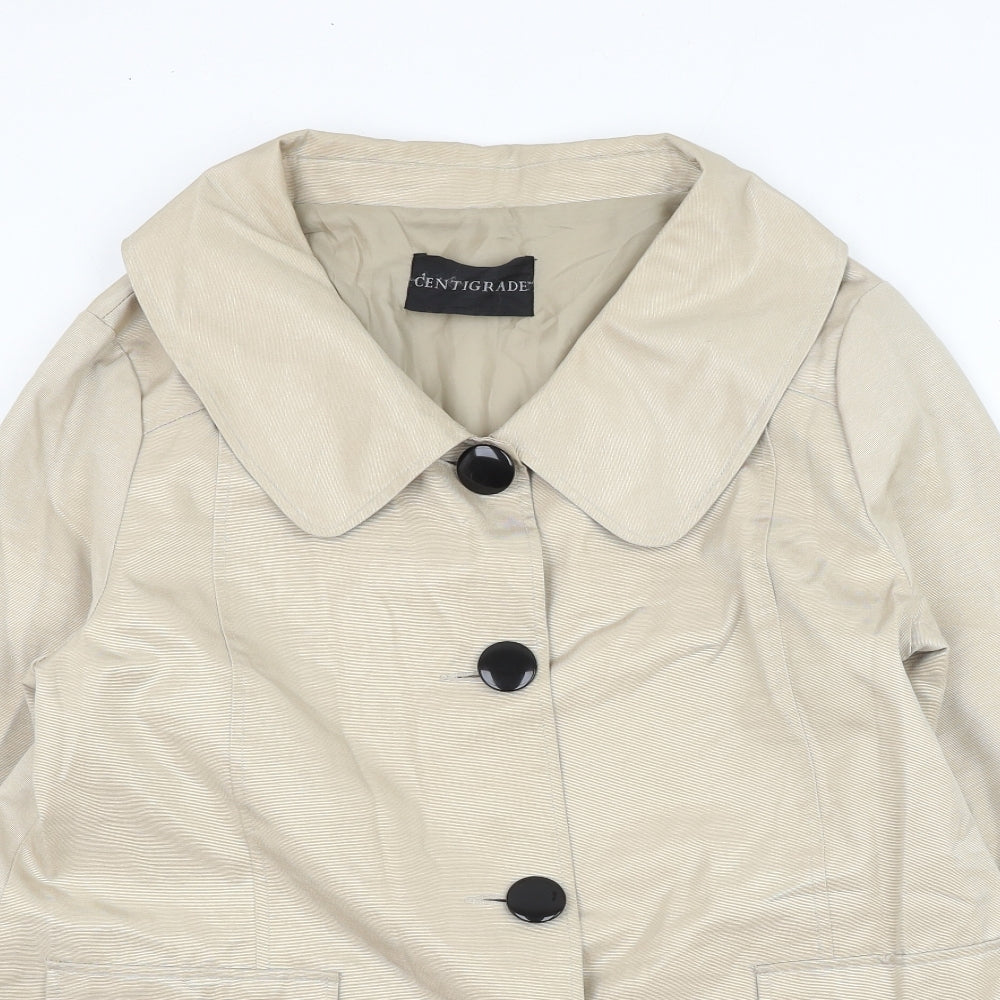 Centigrade Womens Beige Overcoat Jacket Size M Button