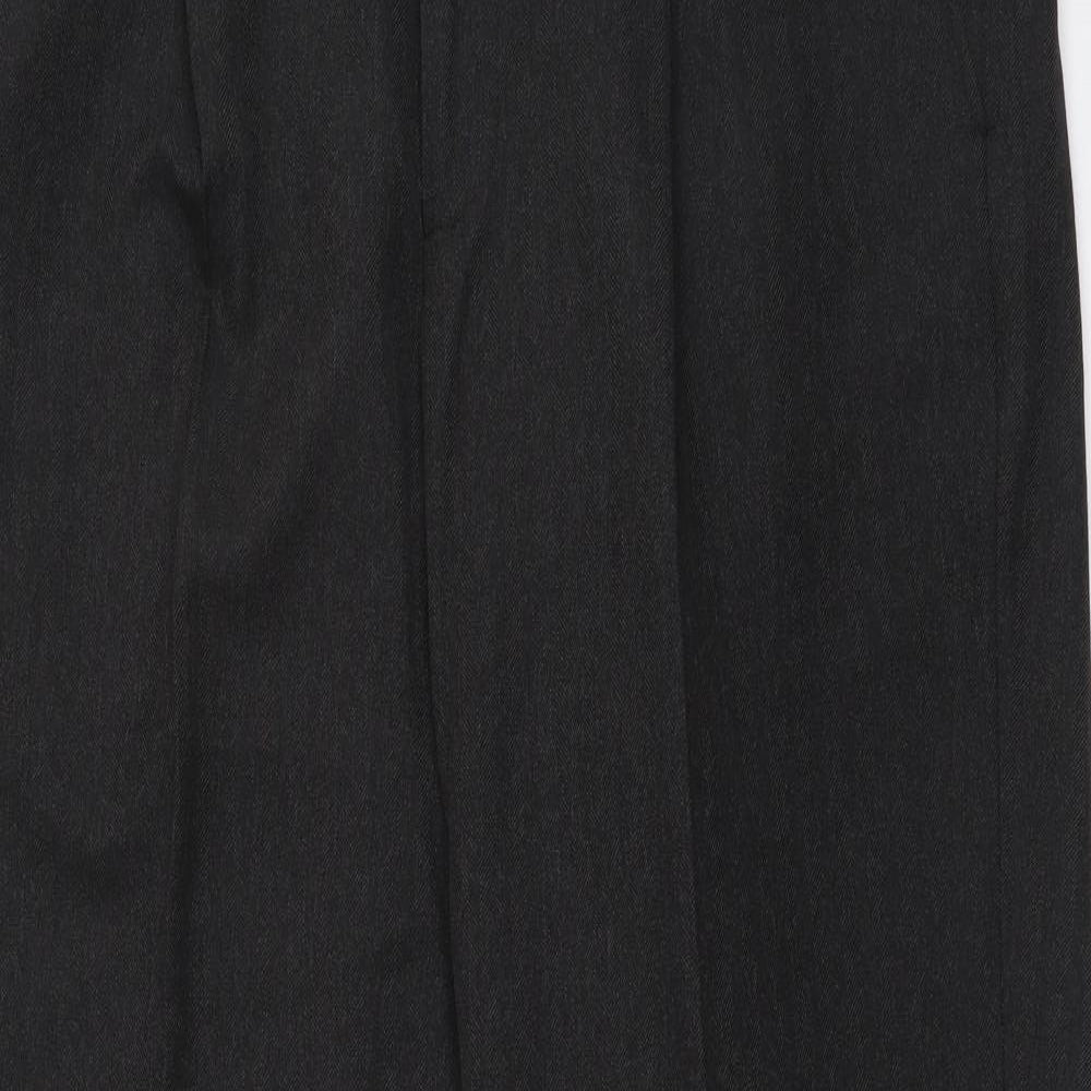 JACK REID Mens Grey Polyester Trousers Size 38 in L30 in Regular Button