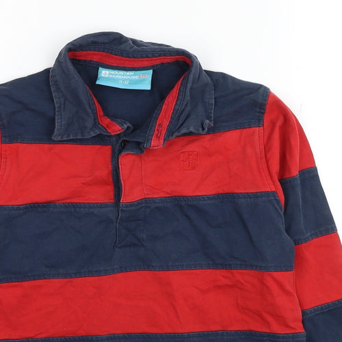 Mountain Warehouse Boys Red Striped Cotton Pullover Sweatshirt Size 11-12 Years Pullover