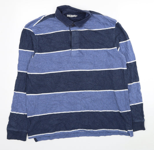 TU Mens Beige Striped Cotton Pullover Sweatshirt Size L