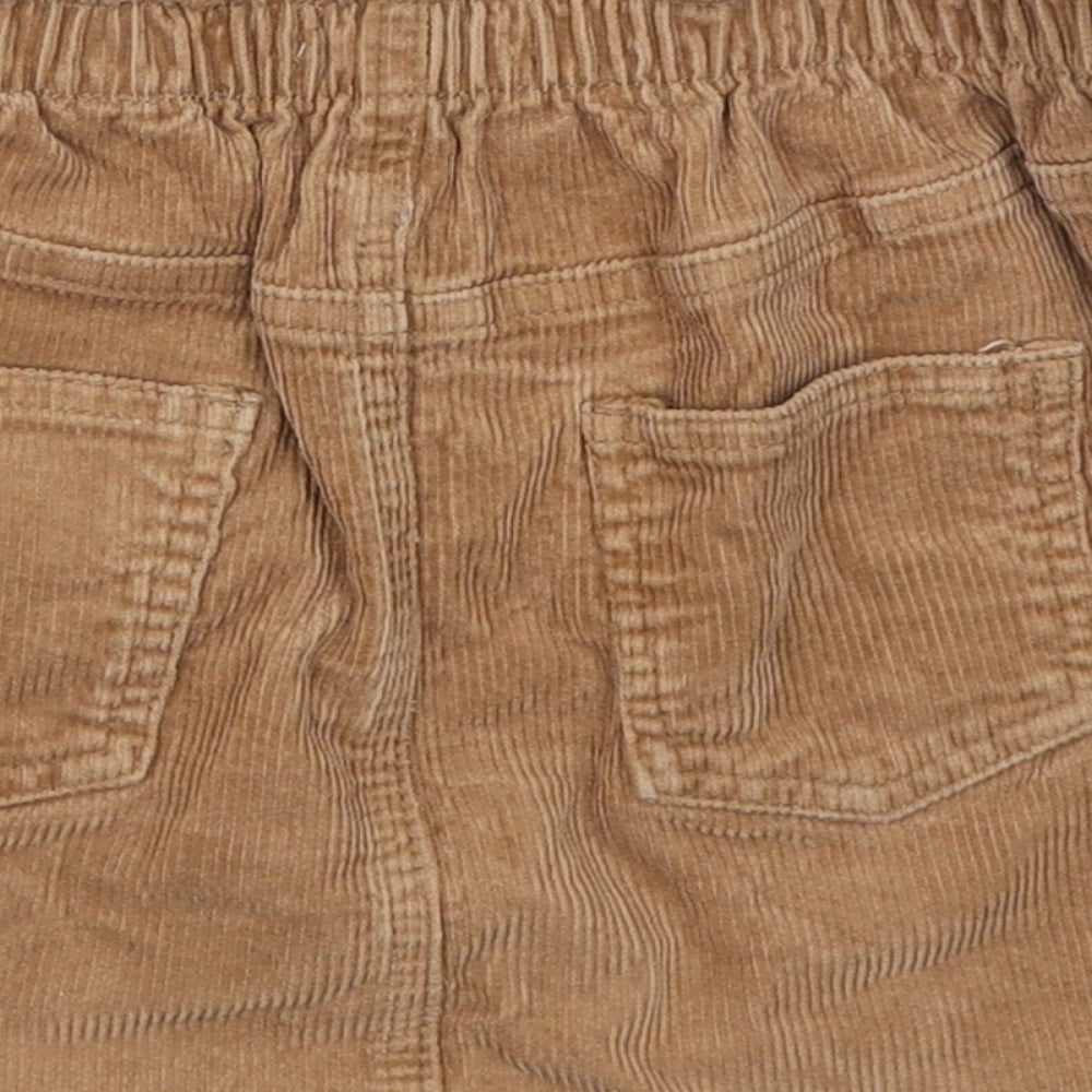 H&M Girls Brown Cotton A-Line Skirt Size 7-8 Years Regular Button