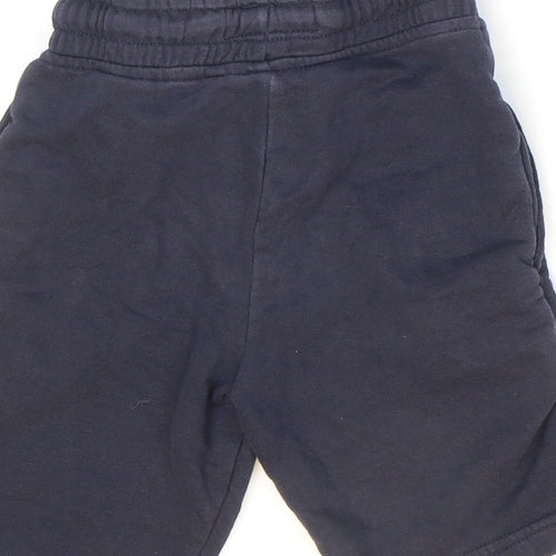 NEXT Boys Blue Cotton Sweat Shorts Size 5-6 Years Regular Drawstring