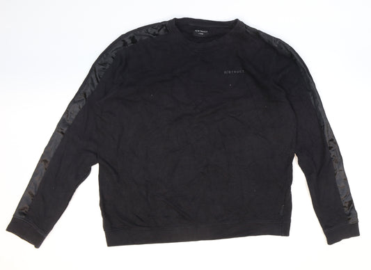 D/struct Mens Black Cotton Pullover Sweatshirt Size XL