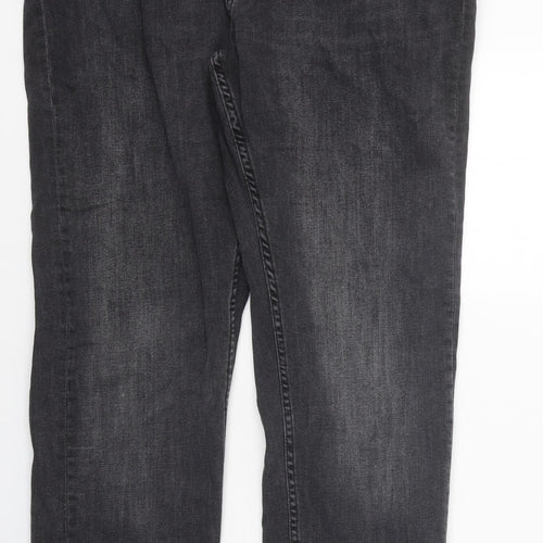 ONLY & SONS Womens Black 100% Cotton Straight Jeans Size 34 in L30 in Slim Zip