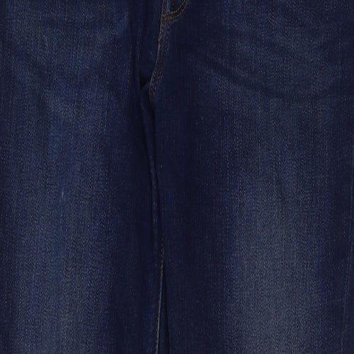 Lee Mens Blue Cotton Straight Jeans Size 32 in L33 in Regular Button