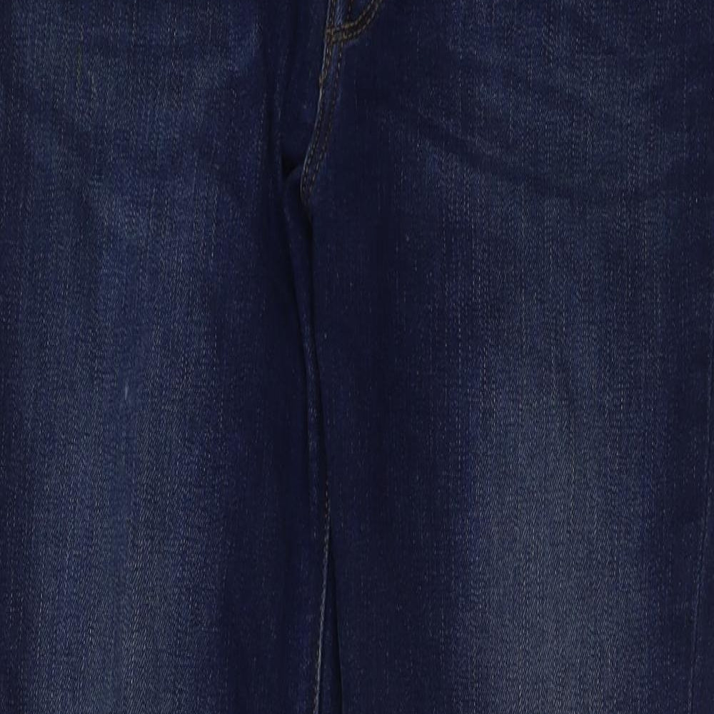 Lee Mens Blue Cotton Straight Jeans Size 32 in L33 in Regular Button